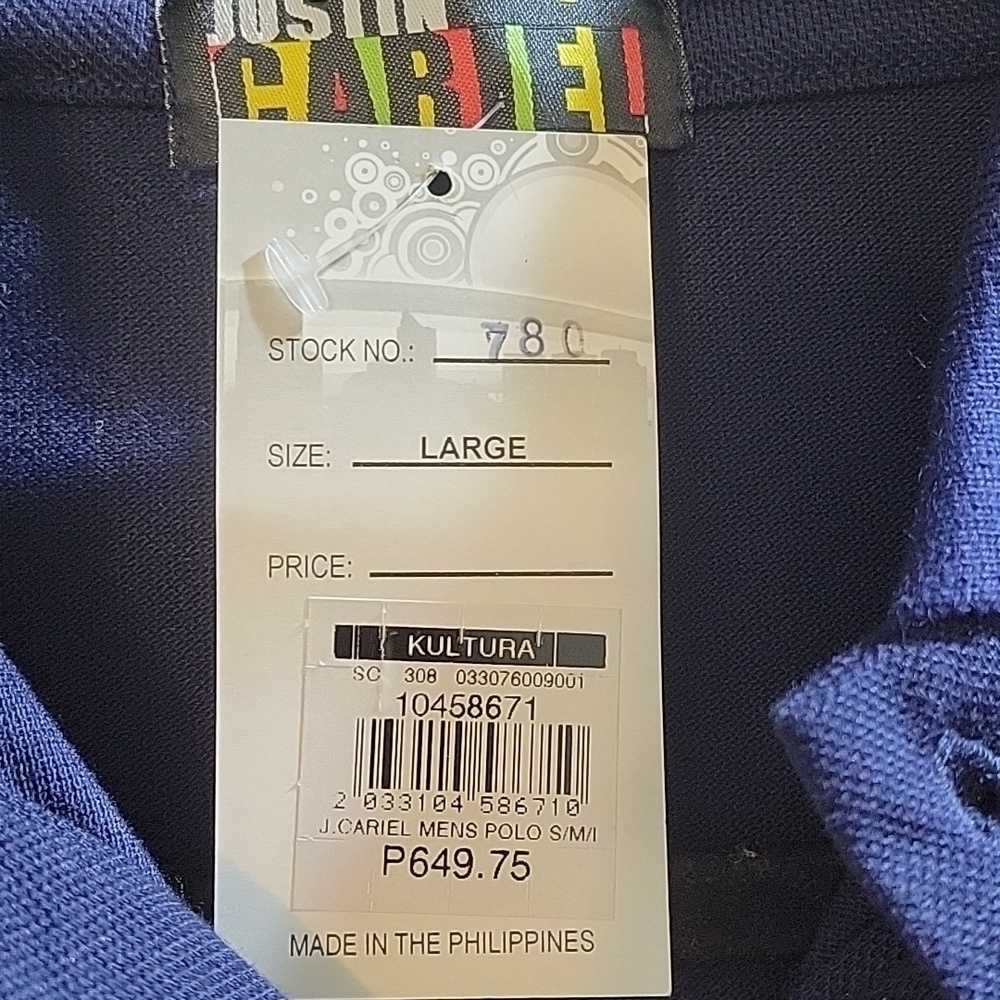 Justin Cariel Polo Shirt Youth Size Large NWT - Picture 7 of 7